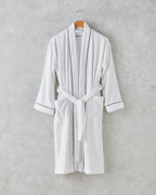 Melinda Bamboo Piped Bathrobe S-M White