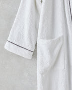 Melinda Bamboo Piped Bathrobe S-M White (view 3)