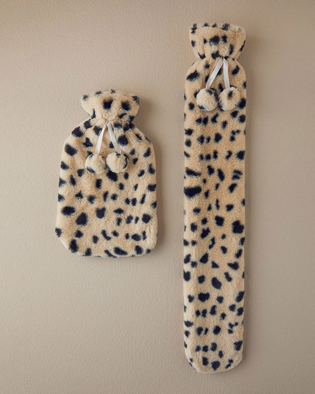 Spotty Hot Water Bottle Cream Black (view 4)