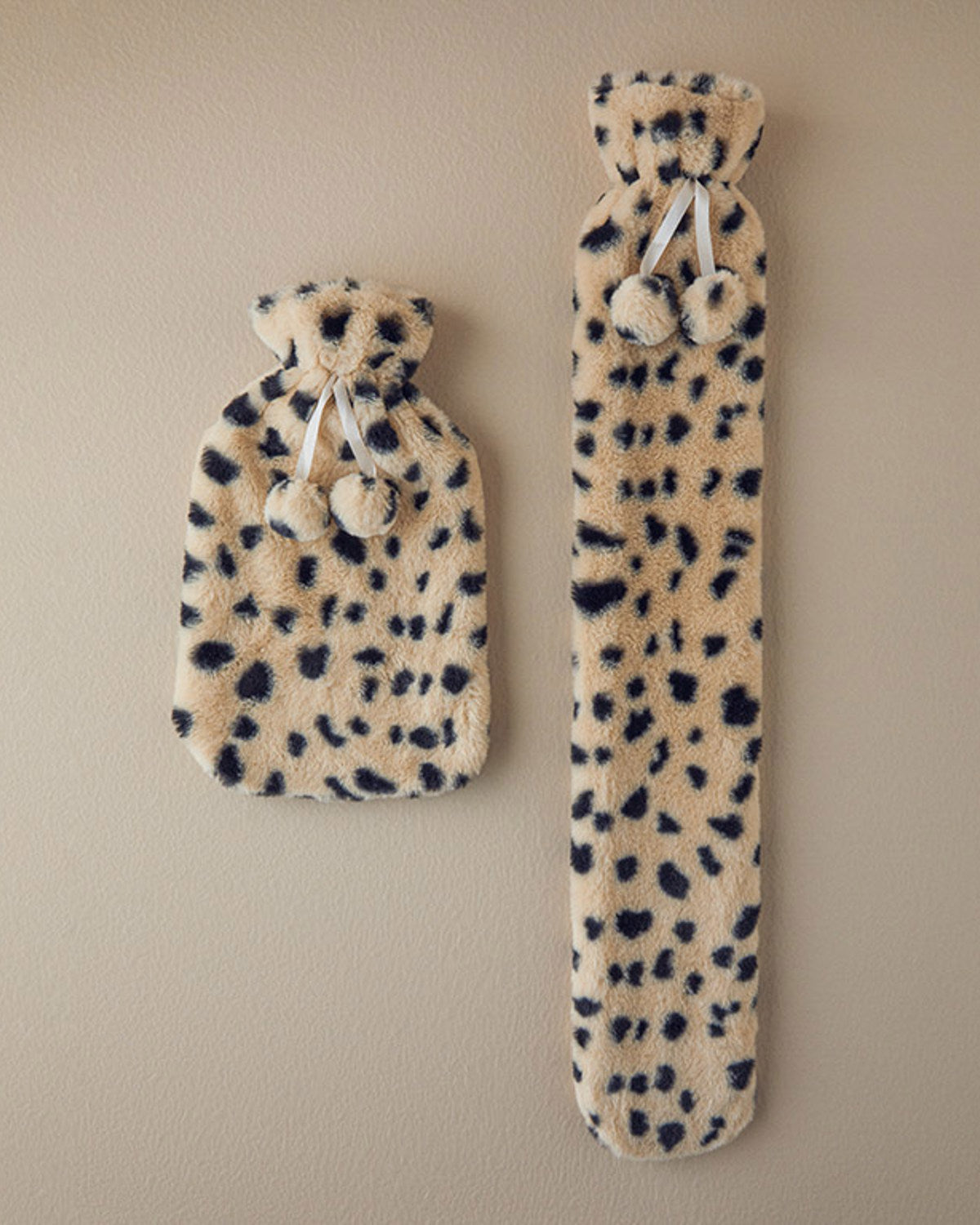 Spotty Hot Water Bottle Cream Black (view 8)