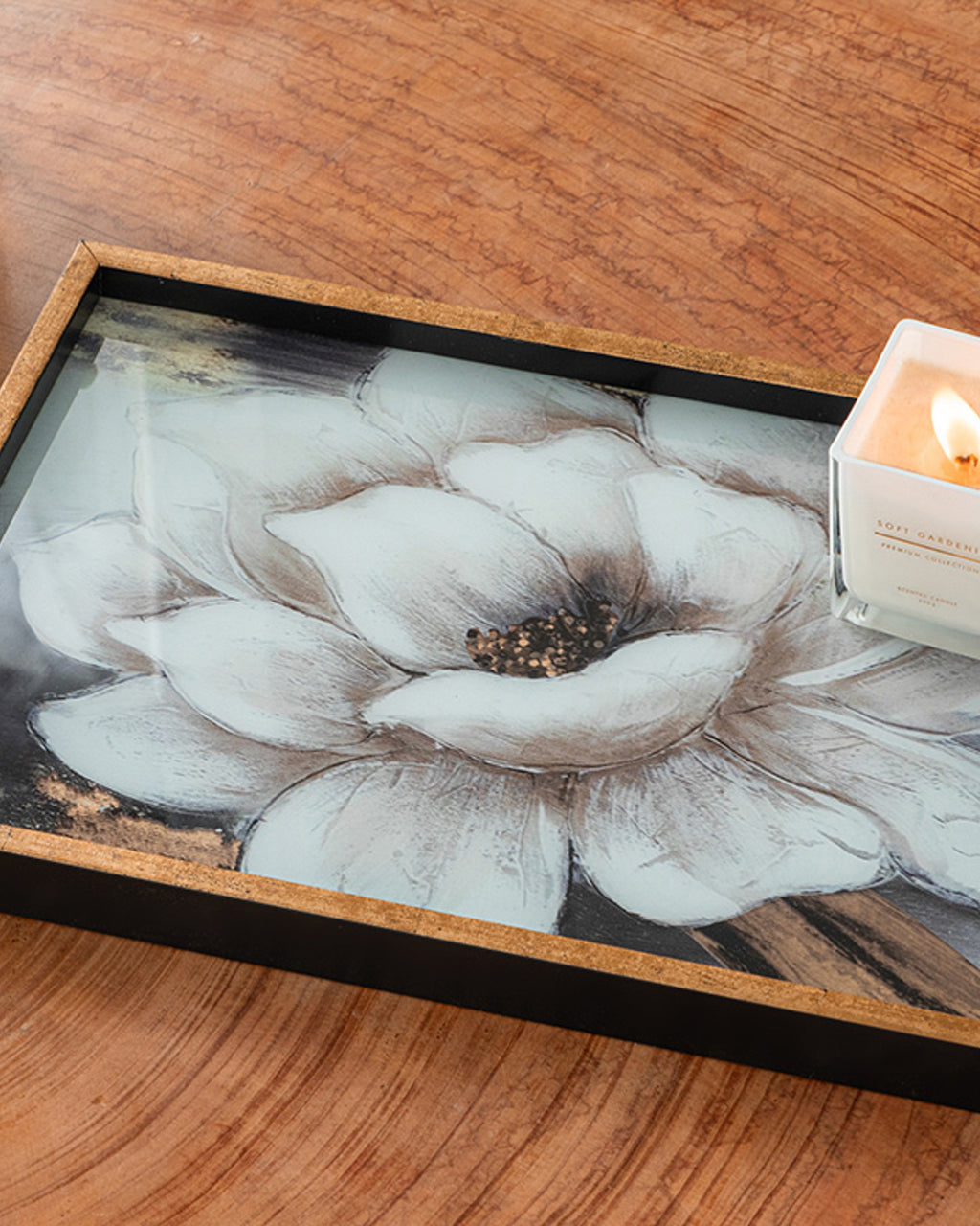 Flower Chic Decorative Tray 30x42 cm Gold (view 2)