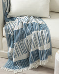 Delmor Cotton Sofa Throw 130x170 cm Navy Blue