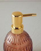 Pavia Glass Bathroom Soap Dispenser 9x9x16 cm Amber (view 2)