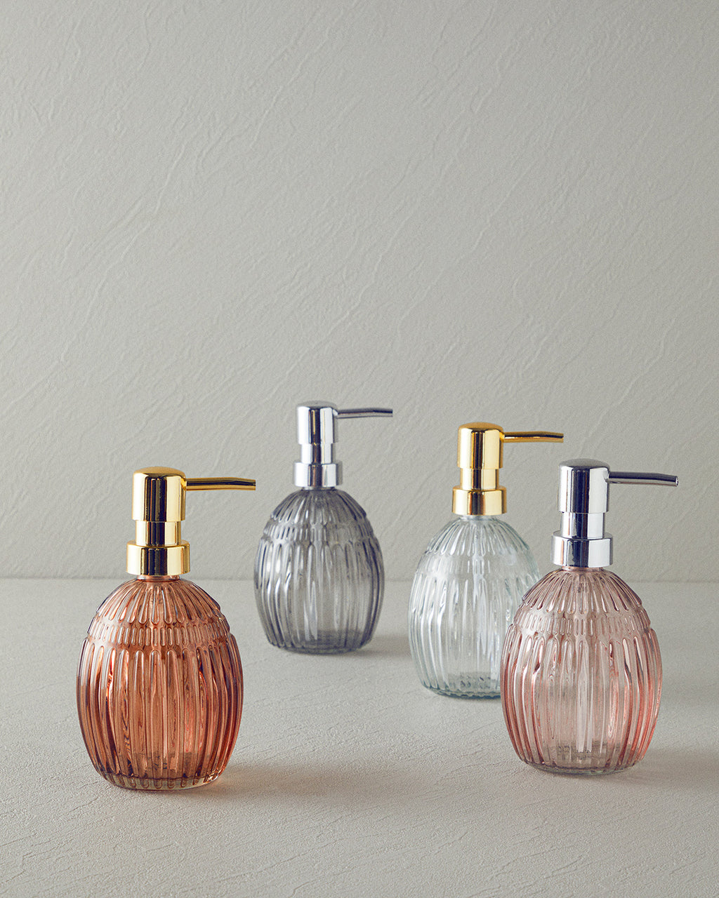 Pavia Glass Bathroom Soap Dispenser 9x9x16 cm Amber (view 3)