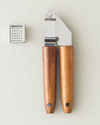 Woody Garlic Steel Garlic Press Kitchen Tool 19.5 cm Brown