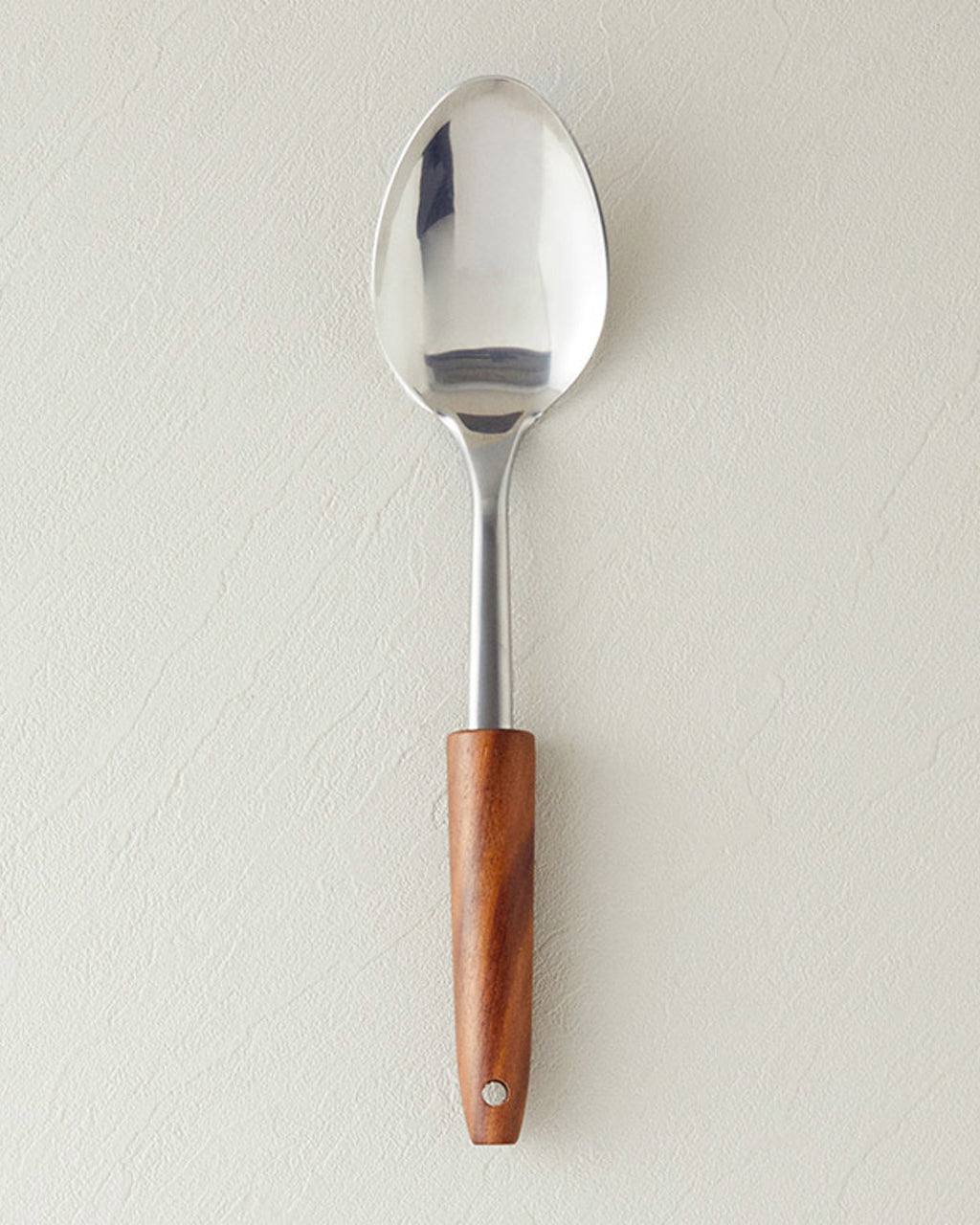 Woody Spoon Steel Serving Spoon Serving Tool 31.5 cm Brown