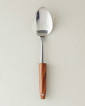 Woody Spoon Steel Serving Spoon Serving Tool 31.5 cm Brown