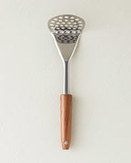 Woody Potato Steel Potato Masher Serving Tool 26 cm Brown