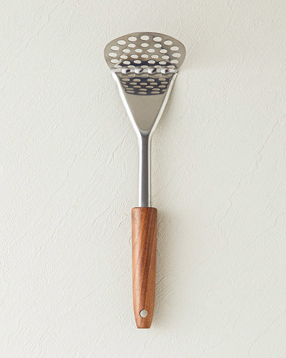 Woody Potato Steel Potato Masher Serving Tool 26 cm Brown