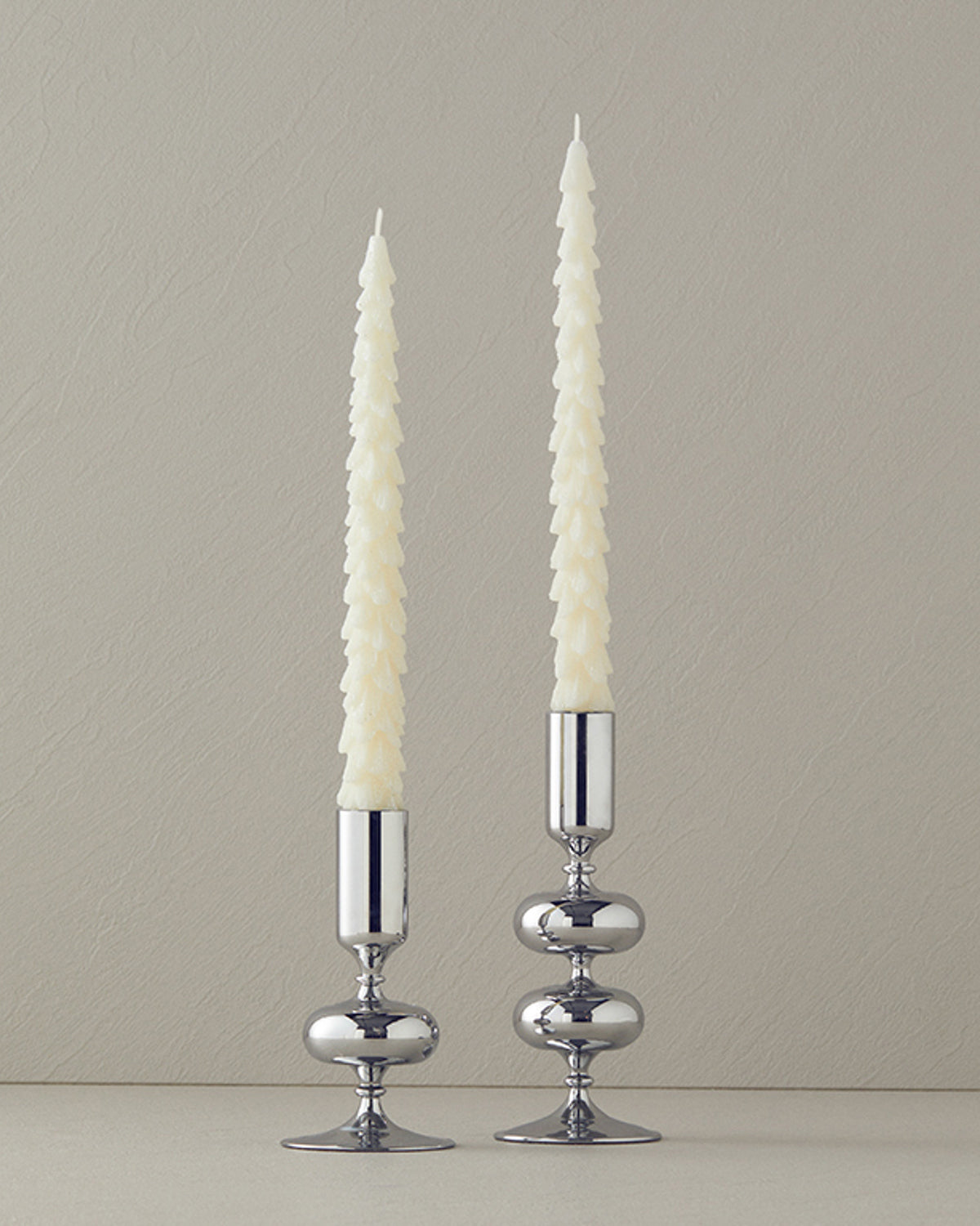 Christmas Tree 2 pcs Candle 26.4x5.7x3.5 cm Ecru