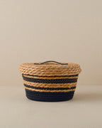 Natura Stripe Wicker Basket 22x12 cm Natural