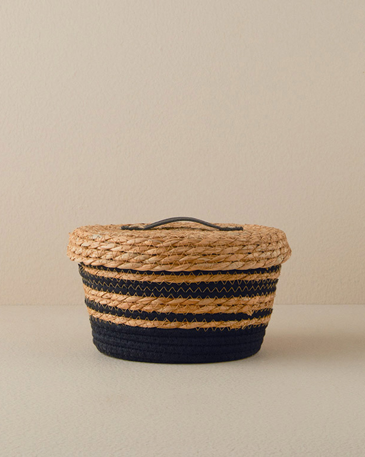 Natura Stripe Wicker Basket 22x12 cm Natural