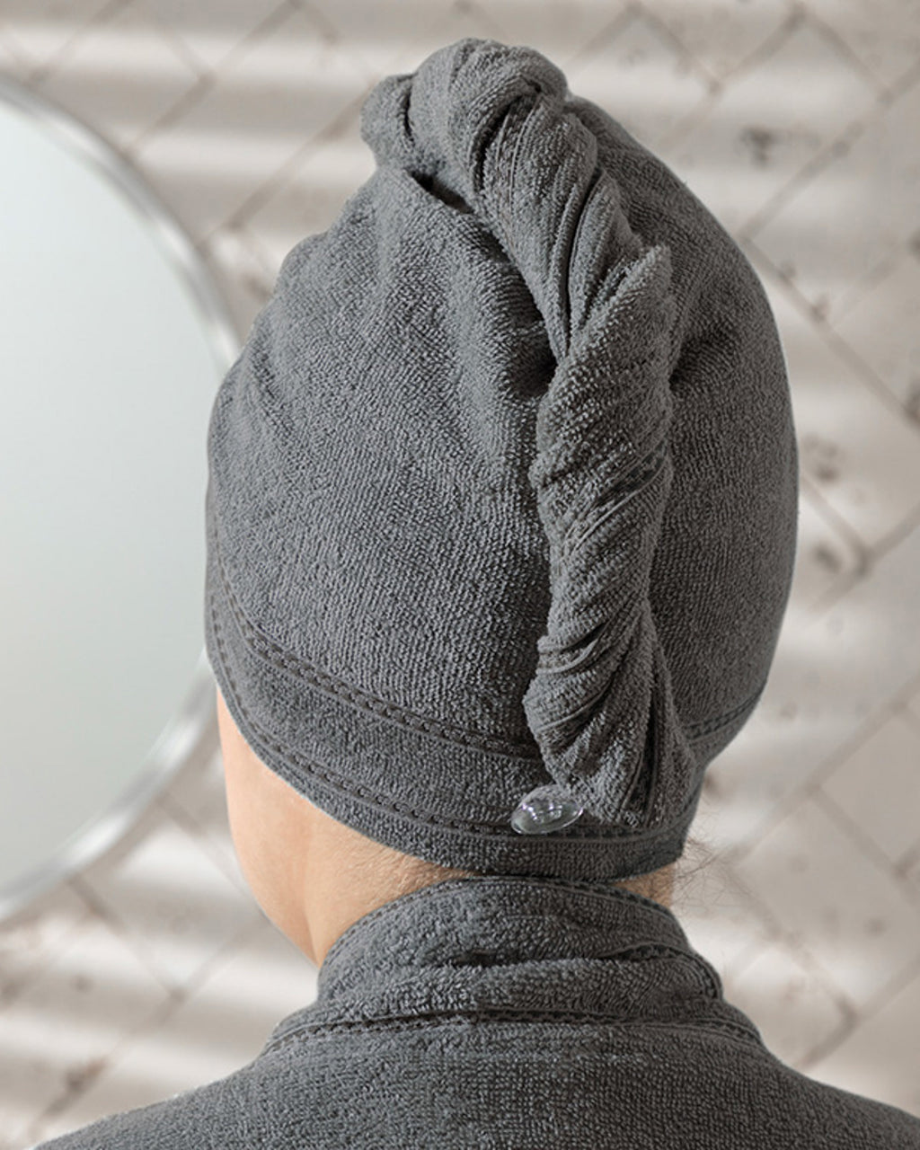 Soft Cotton Hair Wrap Standard - Anthracite