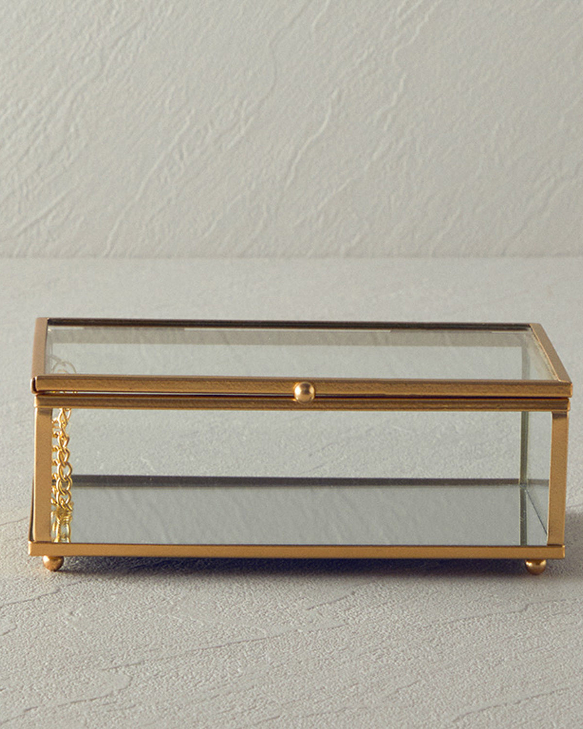 Glossy Glass Decorative Box 15x10x5.5 cm Gold