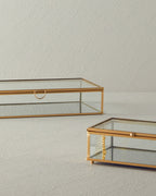 Glossy Glass Decorative Box 15x10x5.5 cm Gold (view 4)