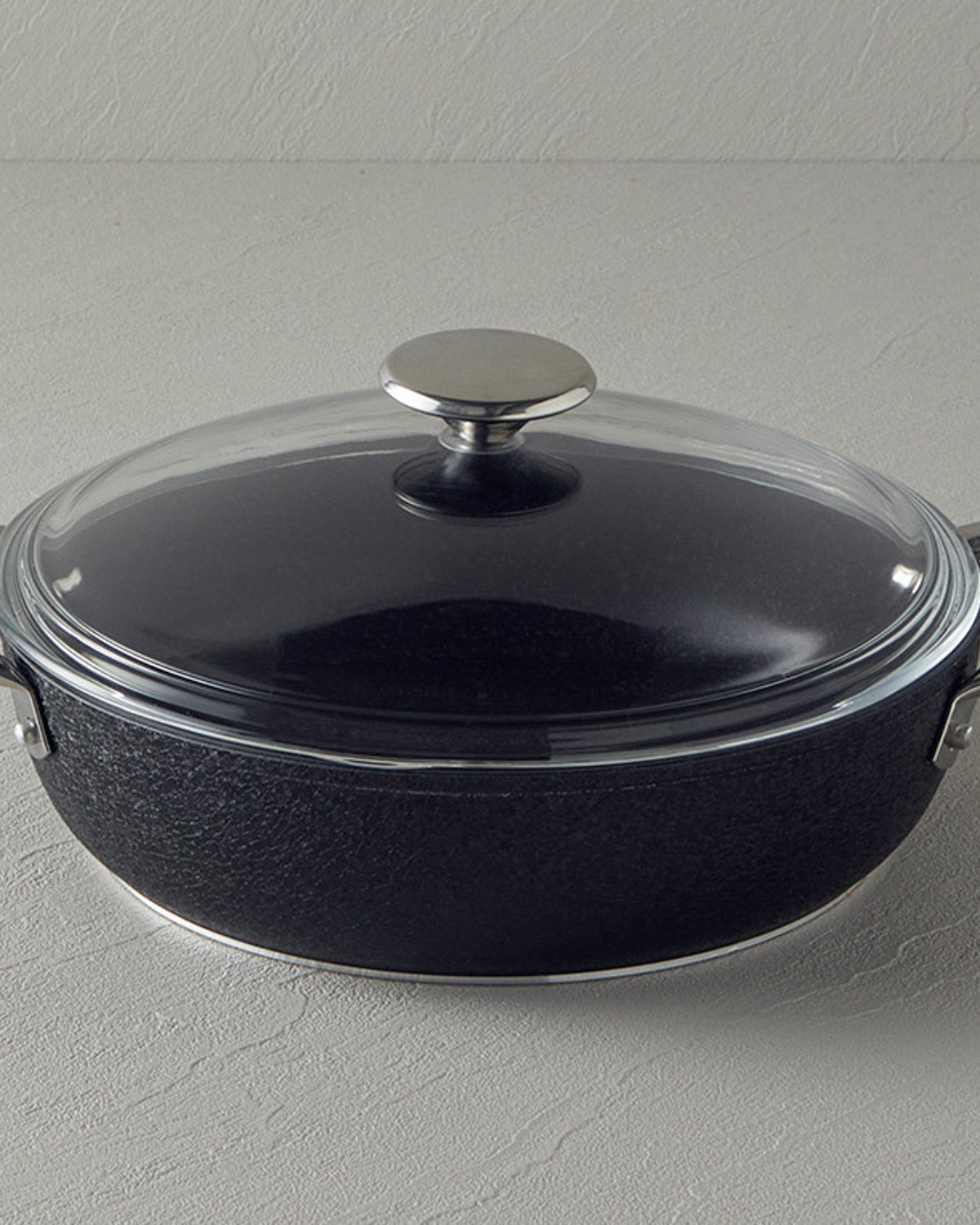 Charm Aluminum Flat Pot 26 cm - Black