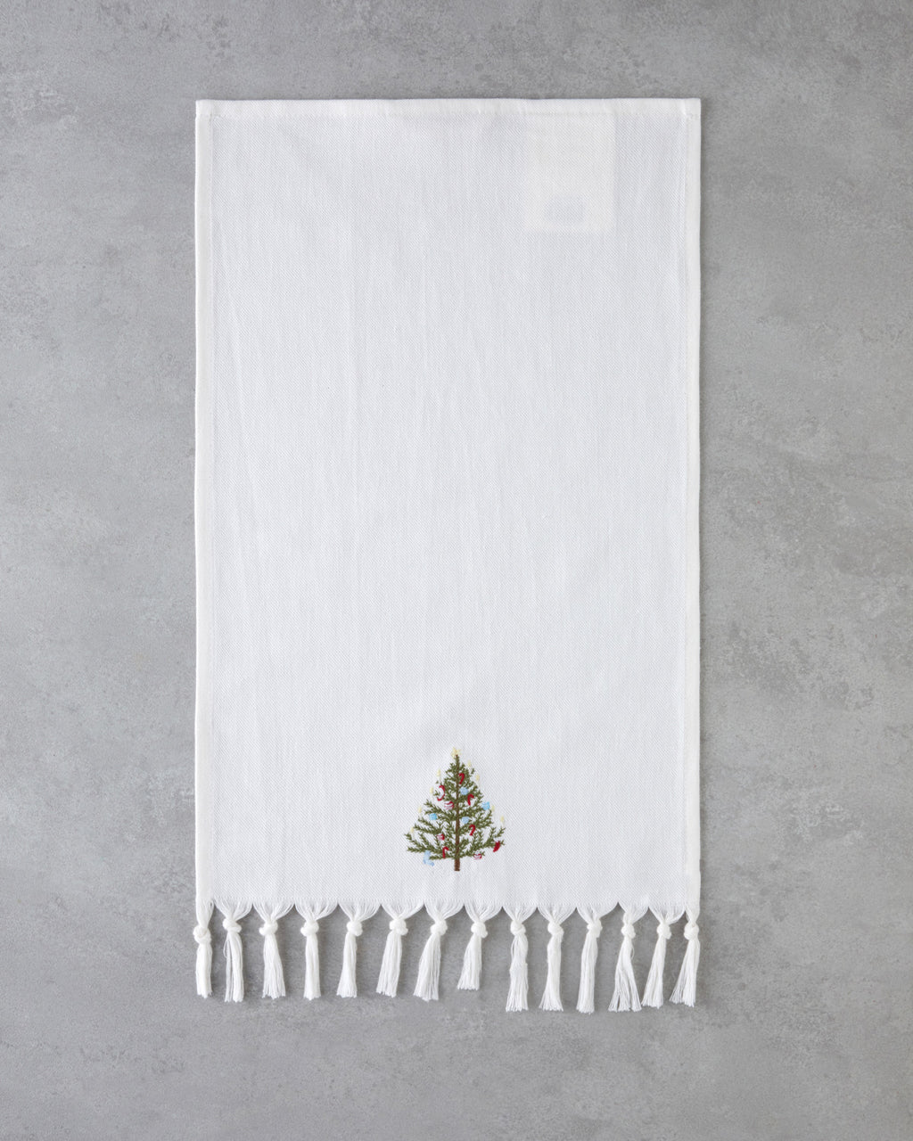 Fancy Tree Cotton Drying Cloth 30x50 cm White