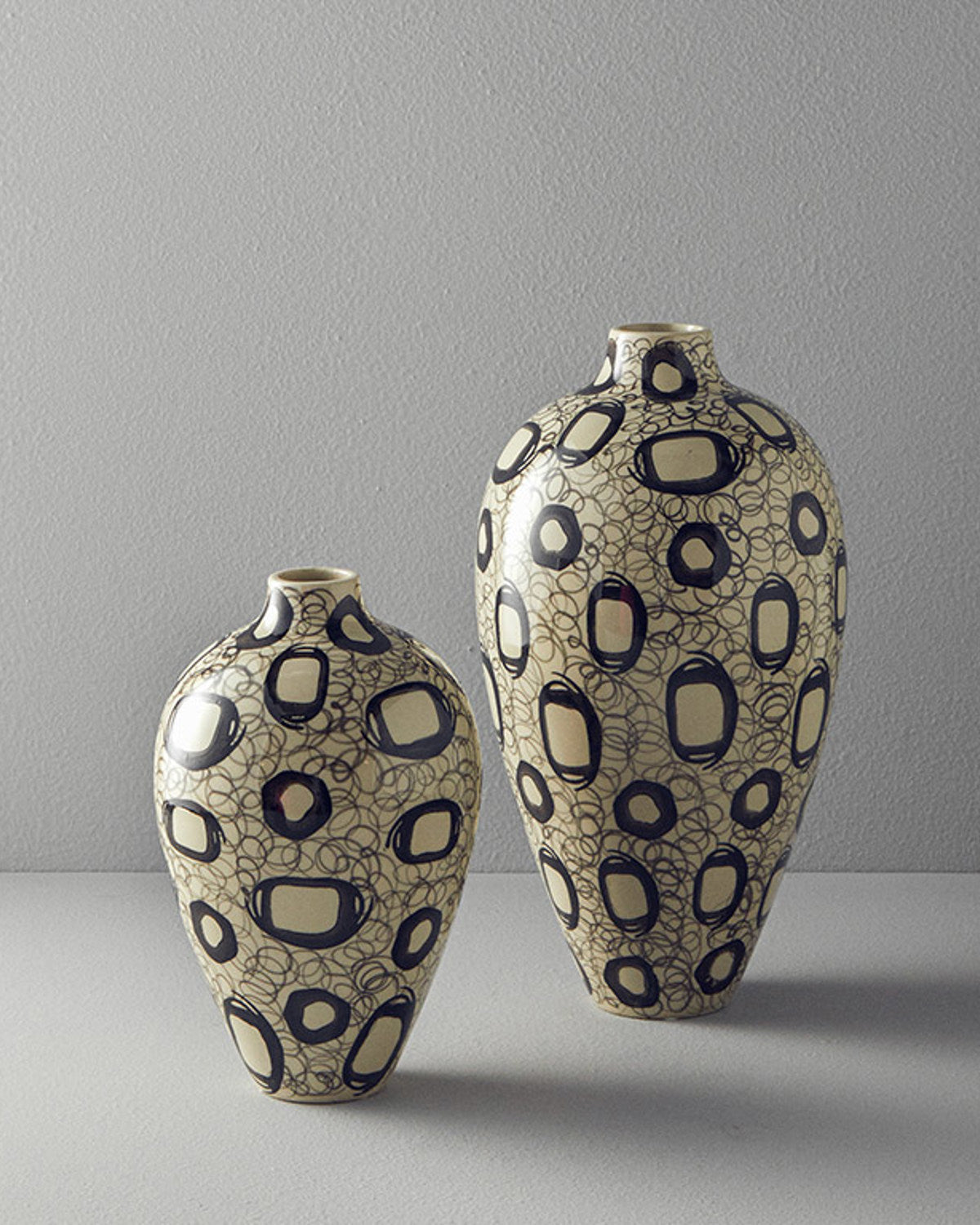 Loren Ceramic Vase 17x17x26 cm Gray (view 4)