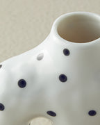 Dotsy Stoneware Vase 13x9x18.9 cm White (view 3)