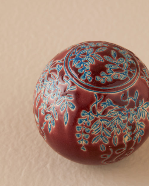 Amelia Ceramic Decorative Object 8 cm Maroon (view 2)