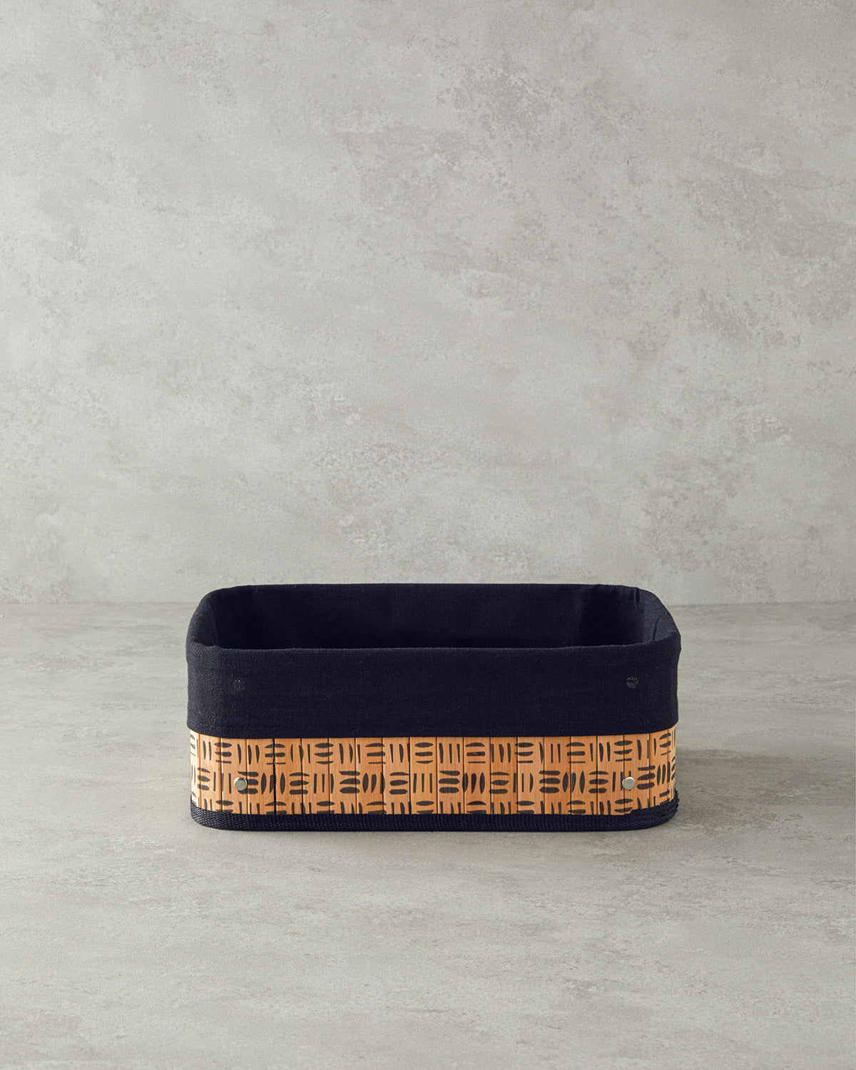 Stripy Bamboo Basket Natural - 36x26x14 cm (view 2)