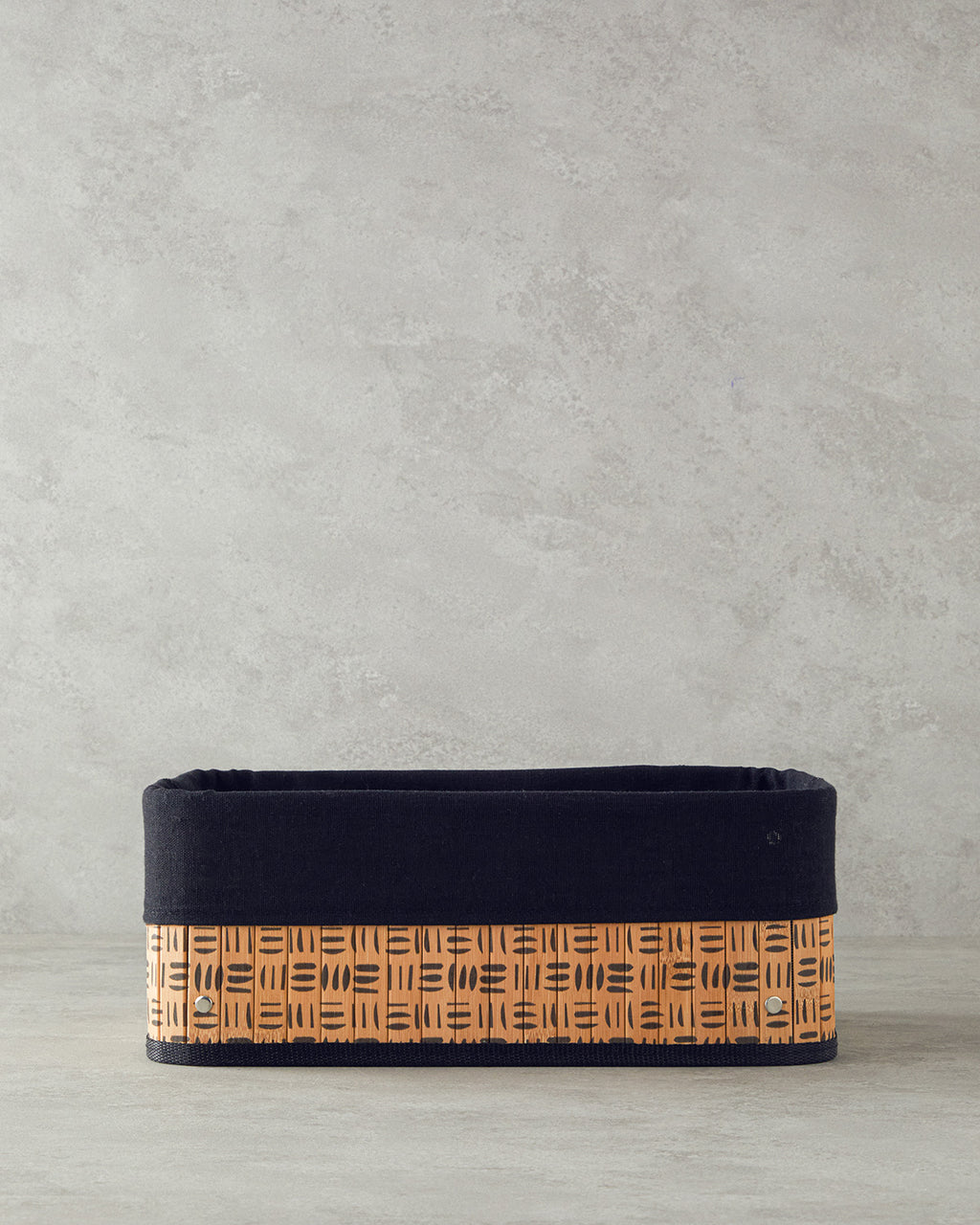Stripy Bamboo Basket Natural (view 5)