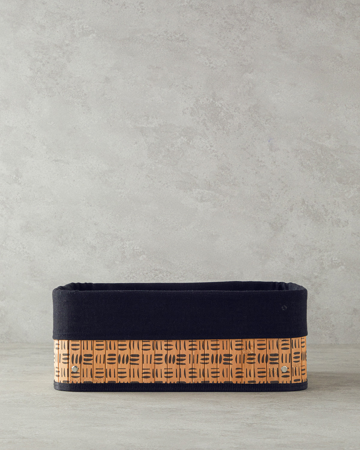 Stripy Bamboo Basket Natural (view 5)