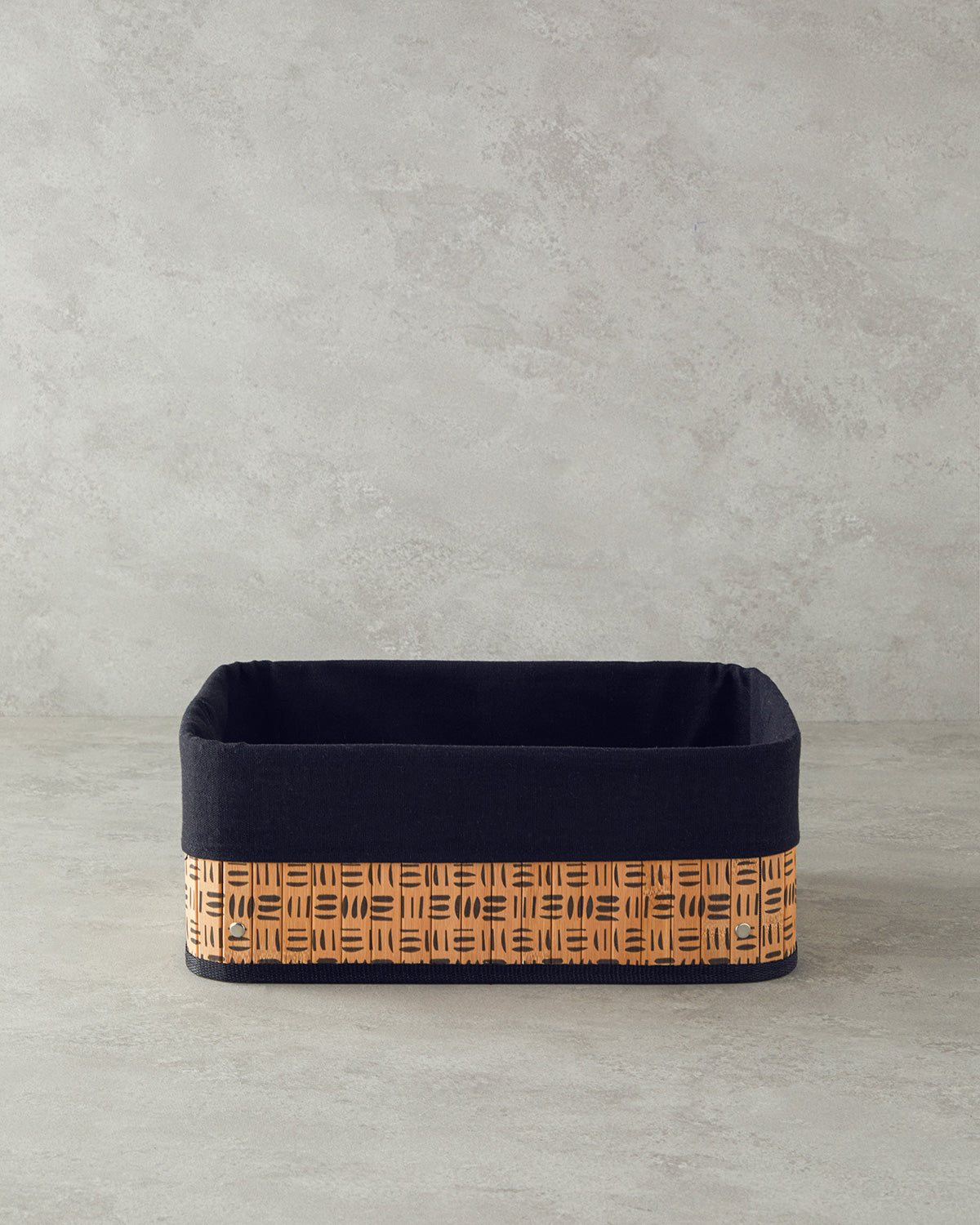 Stripy Bamboo Basket Natural (view 6)