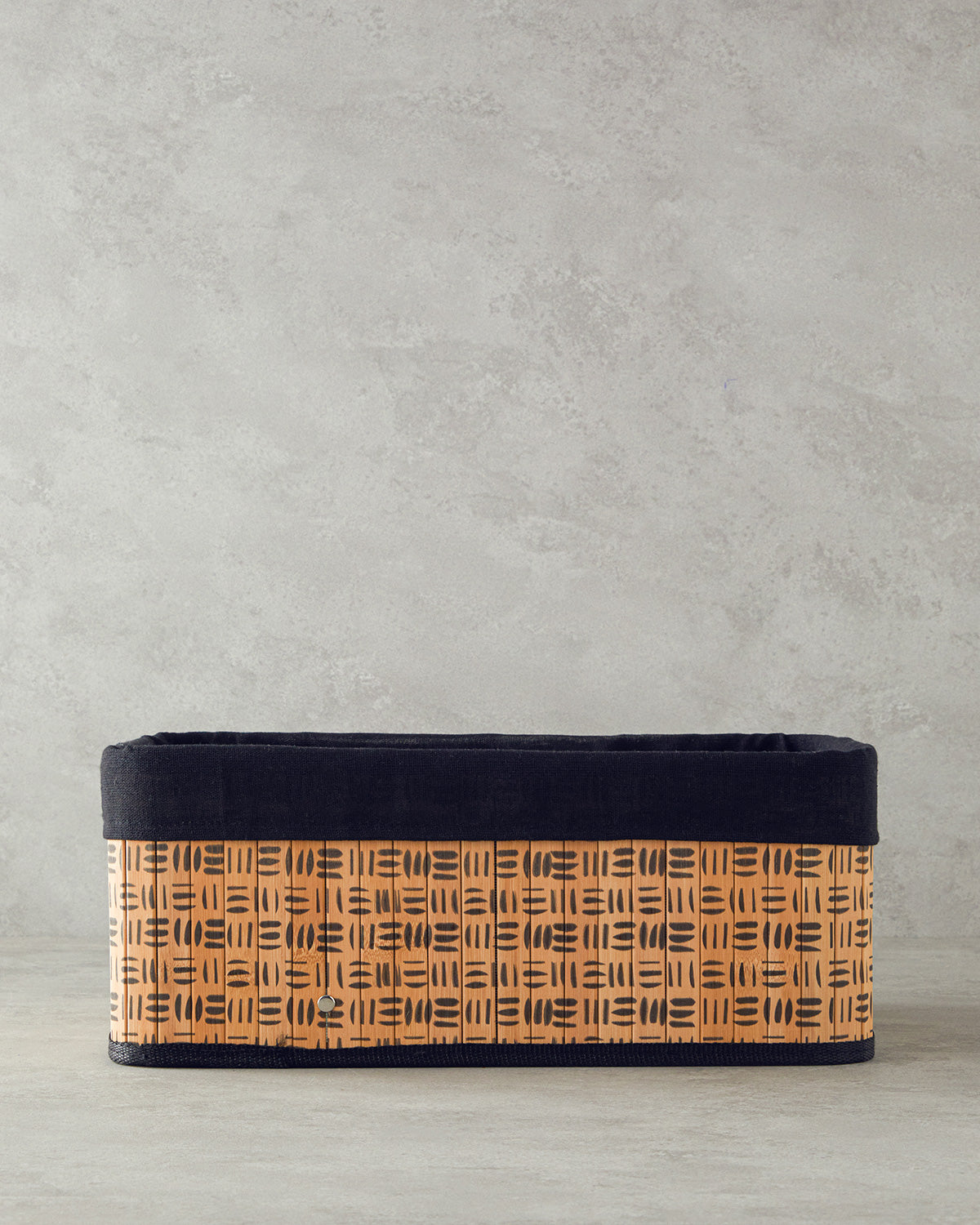 Stripy Bamboo Basket Natural (view 9)