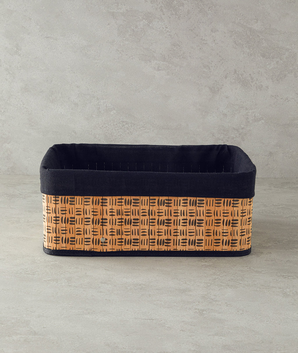 Stripy Bamboo Basket Natural (view 10)