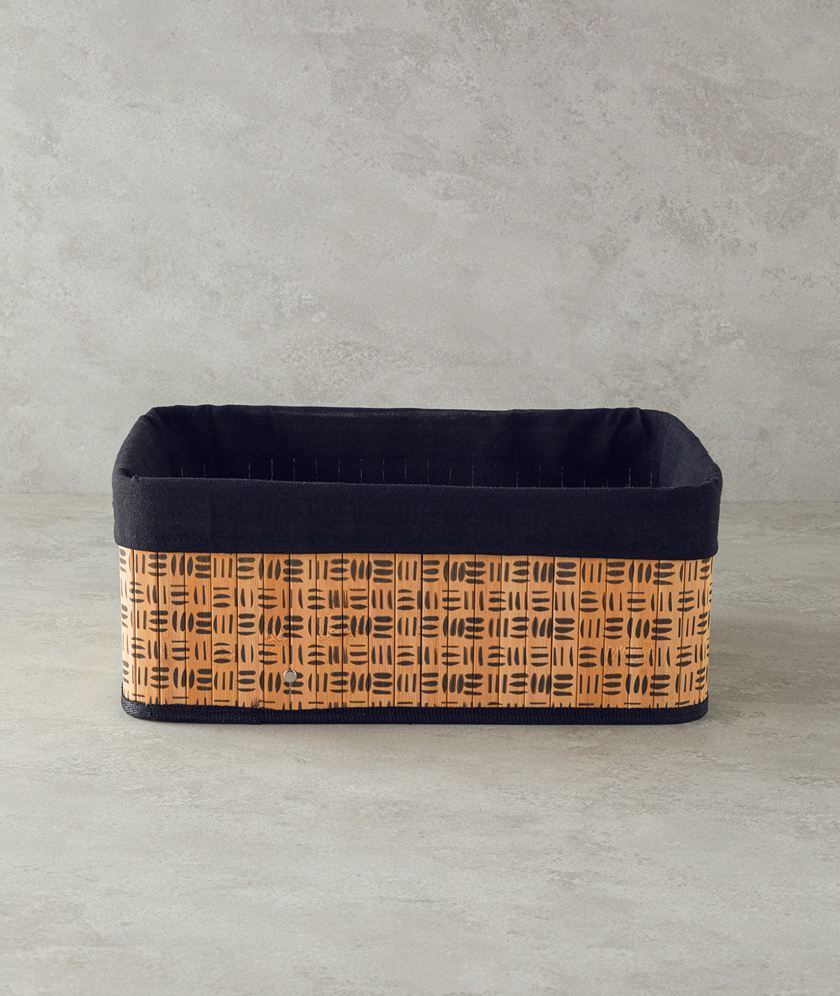 Stripy Bamboo Basket Natural (view 10)