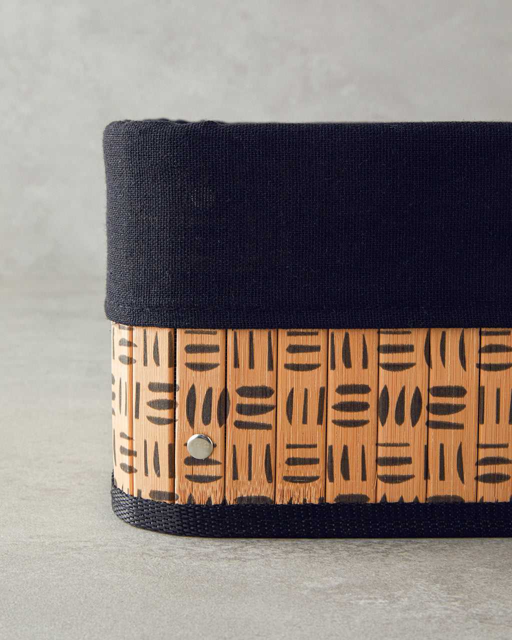 Stripy Bamboo Basket Natural (view 11)