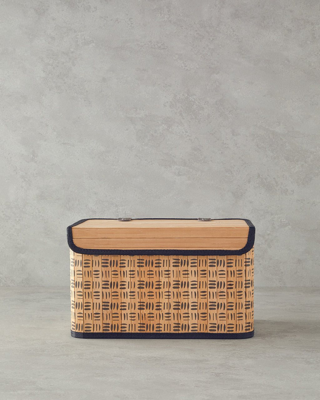 Stripy Bamboo Storage Box 33x23x20 cm Natural