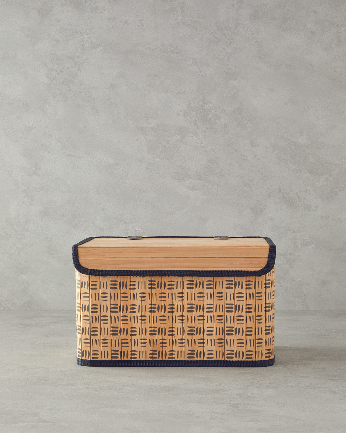 Stripy Bamboo Storage Box 33x23x20 cm Natural
