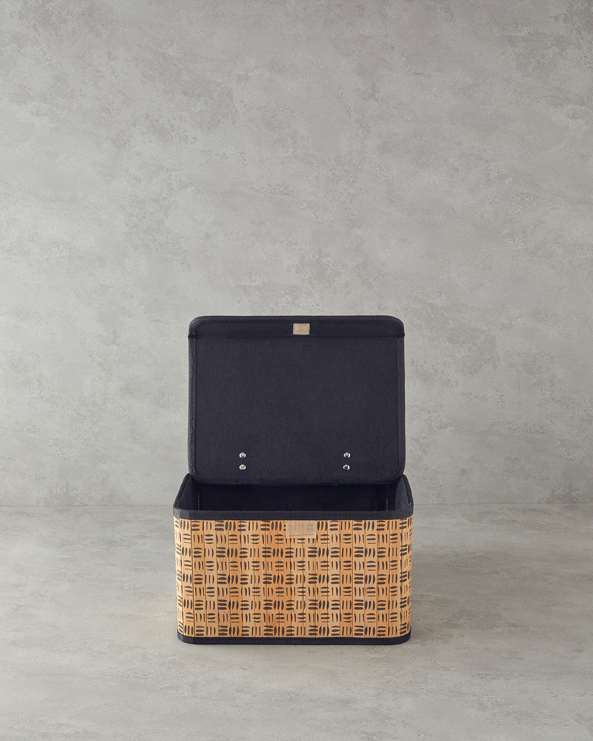 Stripy Bamboo Storage Box 33x23x20 cm Natural (view 2)