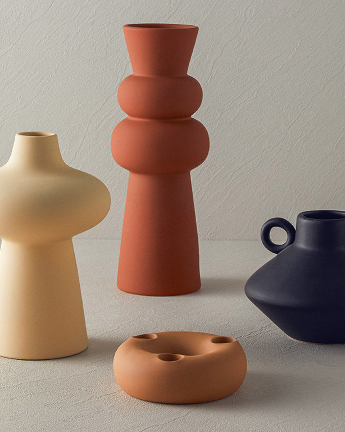 Ruth Ceramic Candle Holder 12.5x4 cm Orange (view 4)