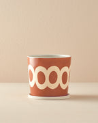 Circles Ceramic Flower Pot 16.8x16 cm Terracotta