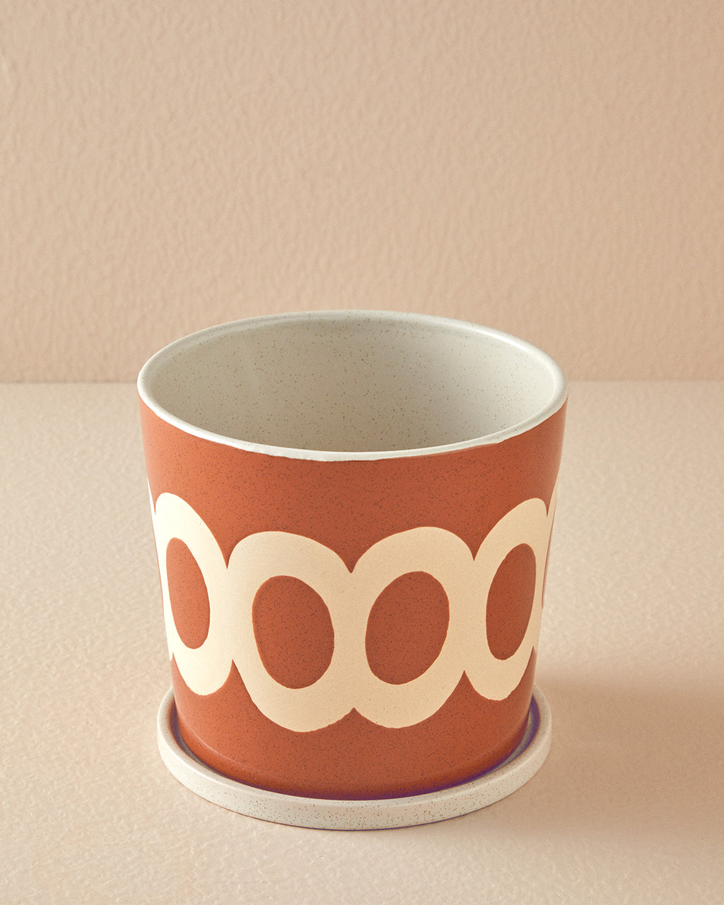 Circles Ceramic Flower Pot 16.8x16 cm Terracotta (view 2)
