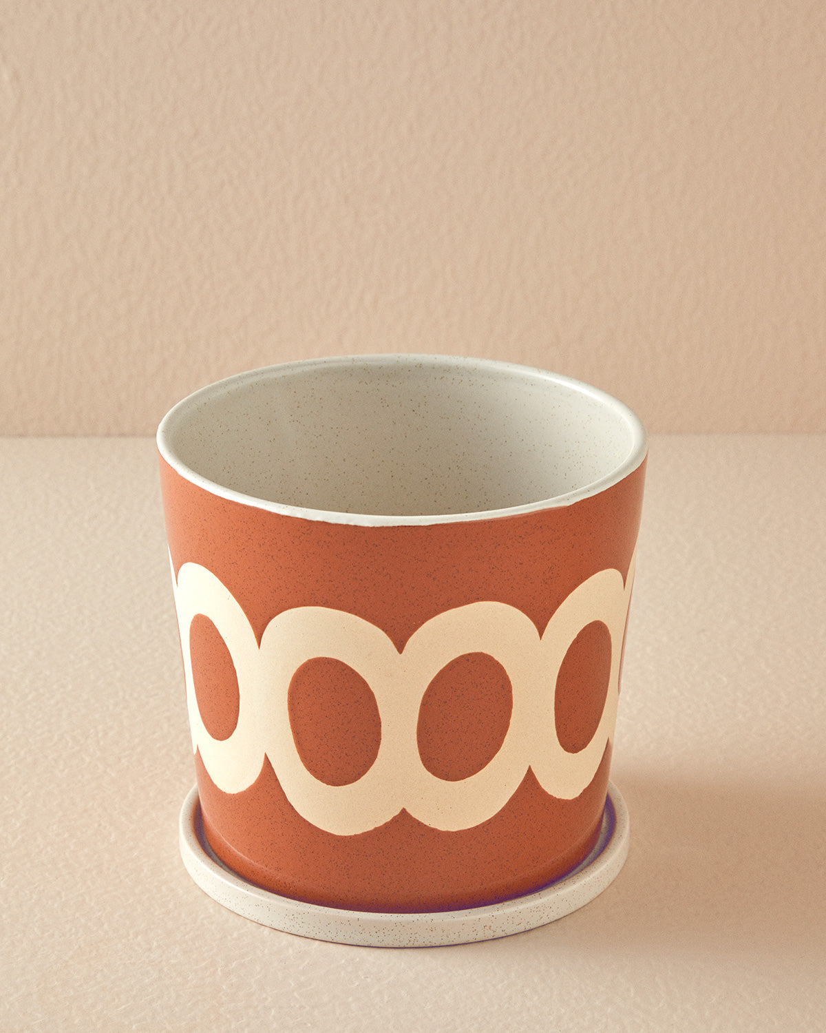 Circles Ceramic Flower Pot 16.8x16 cm Terracotta (view 2)