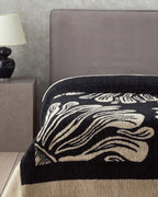 Floreo Cotton Double Size Blanket 200x220 cm Beige - Black (view 2)