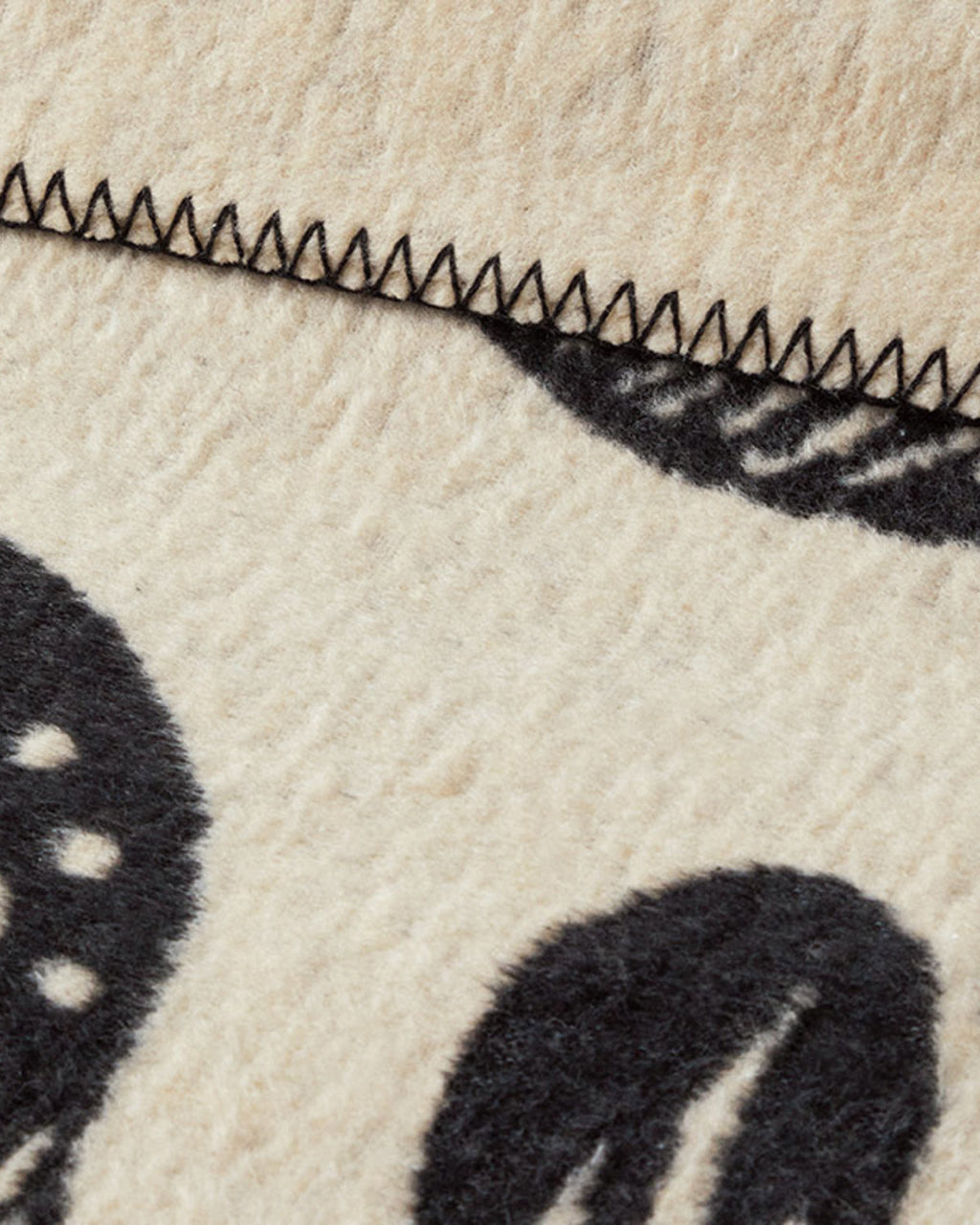 Floreo Cotton Double Size Blanket 200x220 cm Beige - Black (view 3)