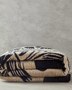 Floreo Cotton Double Size Blanket 200x220 cm Beige - Black (view 4)