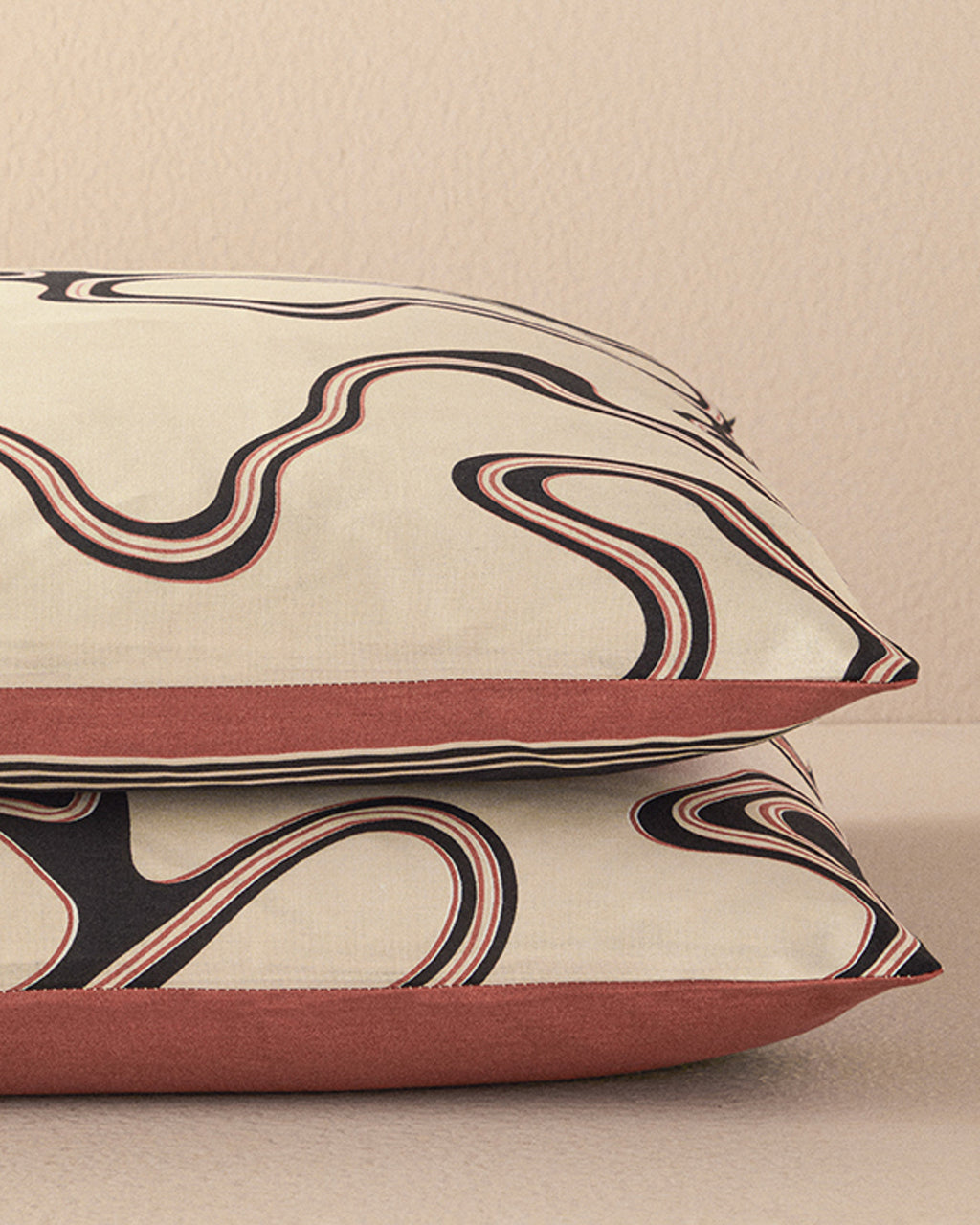 Abstract Art Soft Cotton with Digital Print 2 pcs Pillow Case 50x70 cm Beige (view 3)