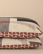 Dynamic Square Soft Cotton with Digital Print 2 pcs Pillow Case 50x70 cm Beige - Terracotta (view 3)