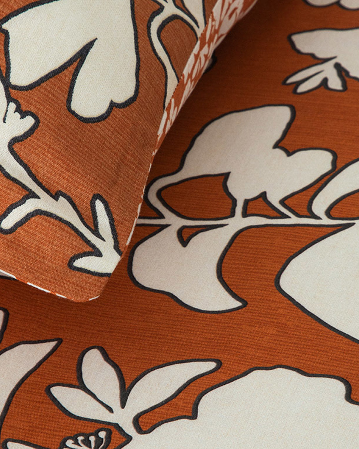 Grandiflora Soft Cotton with Digital Print Duvet Cover Set - Anthracite - Terracotta - Single 160x220 cm (view 3)