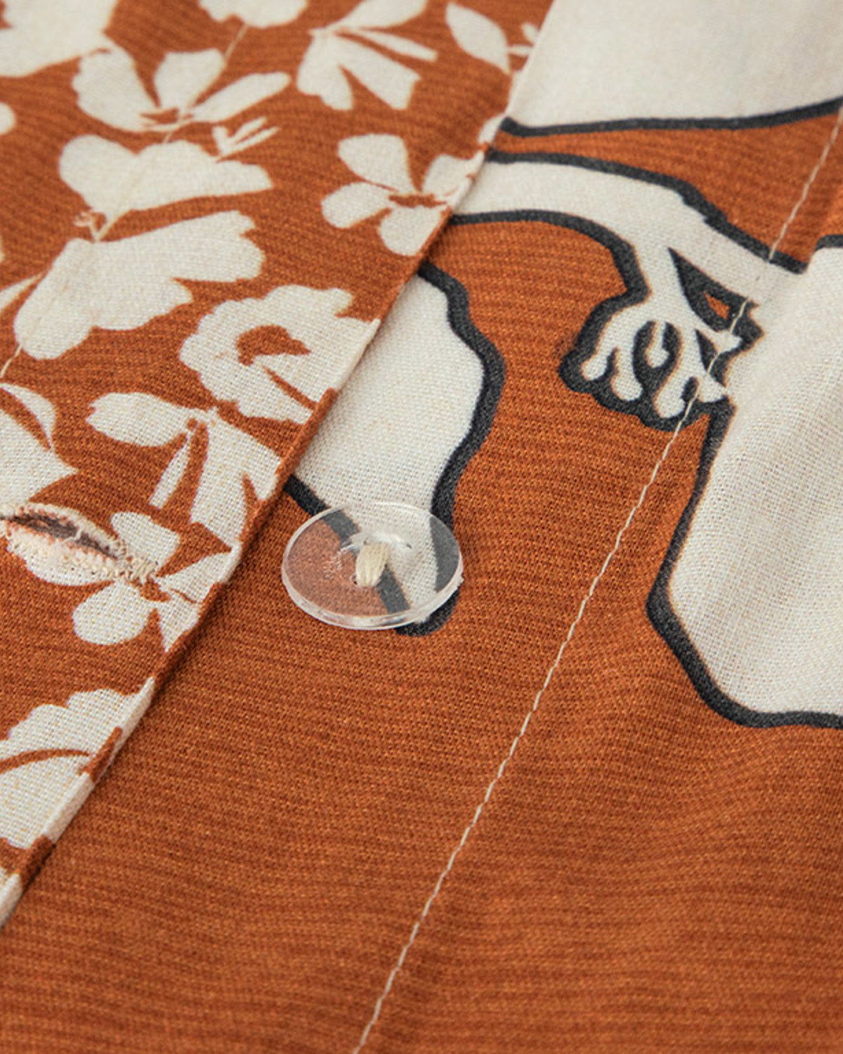 Grandiflora Soft Cotton with Digital Print Duvet Cover Set - Anthracite - Terracotta - King 240x220 cm (view 5)