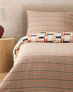 Timeline Soft Cotton with Digital Print Duvet Cover Set Terracotta (view 8)