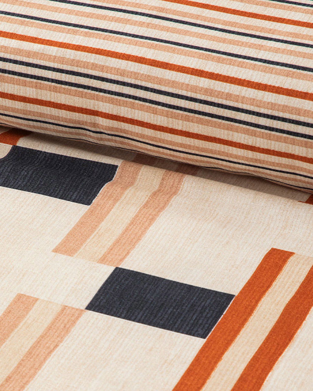 Timeline Soft Cotton with Digital Print Duvet Cover Set Terracotta (view 10)