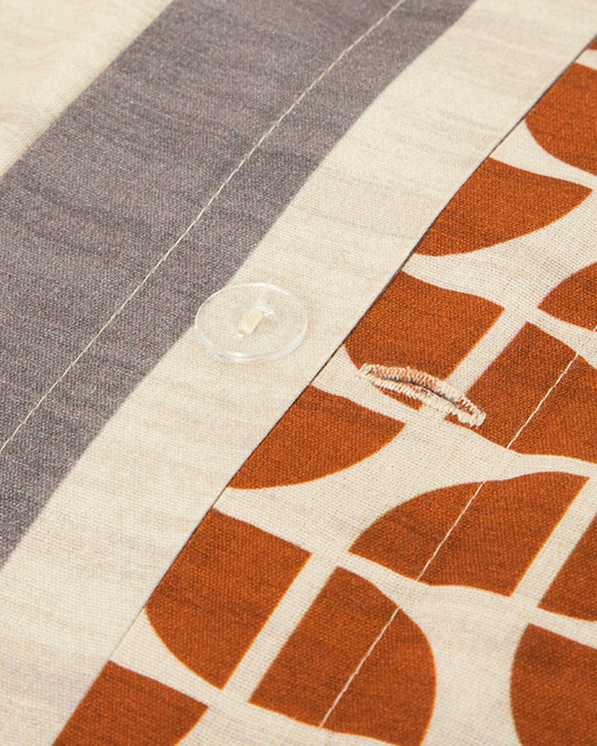 Dynamic Square Soft Cotton with Digital Print Duvet Cover Set Beige - Terracotta (view 5)