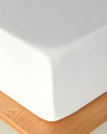 Classy Twill Fitted Sheet - White - Double 160x200 cm